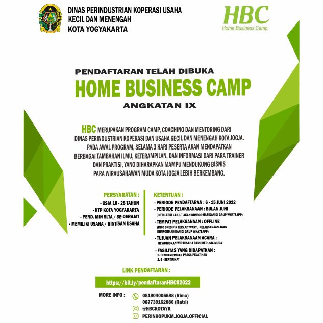 TELAH DIBUKA PENDAFTARAN HBC (Home Business Camp)